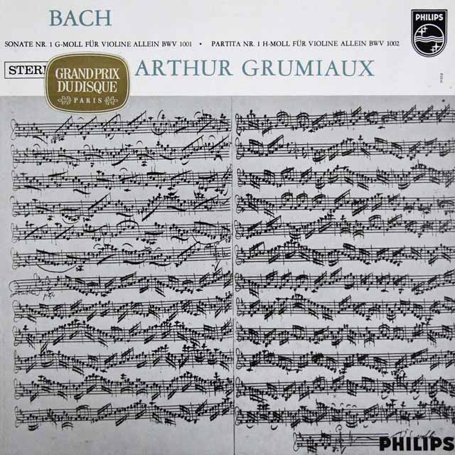 グリュミオーのバッハ/無伴奏ソナタとパルティータ全曲　 蘭PHILIPS　3004　LP レコード