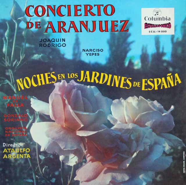 イエペス、アルヘンタのロドリーゴ/「アランフェス」協奏曲　スペインColumbia　3393　LP レコード
