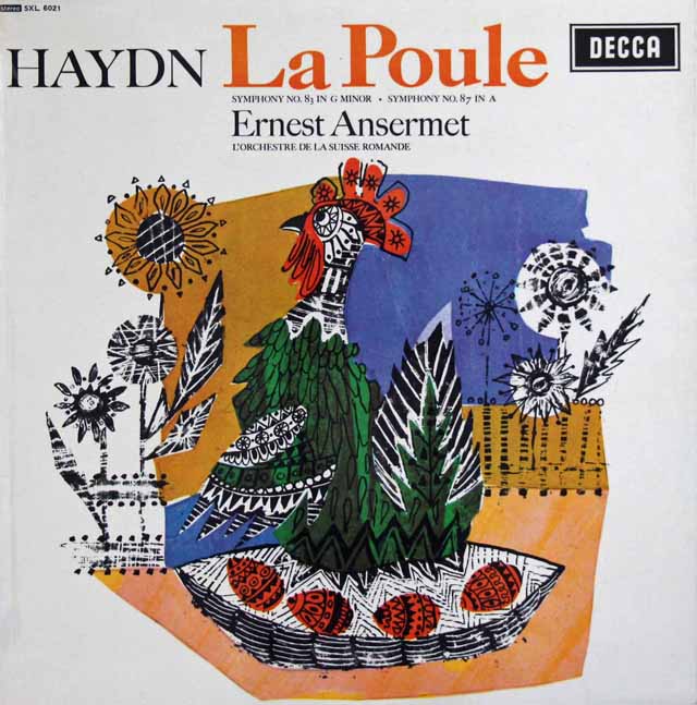 【オリジナル盤】アンセルメのハイドン/交響曲第83番「めんどり」&87番 　英DECCA　3008　LP レコード