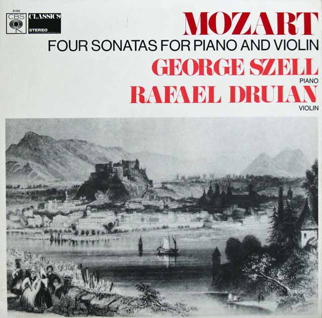 ドルイアン&セル（ピアノ）のモーツァルト/4つのヴァイオリンソナタ集 　英CBS　3393　LP レコード