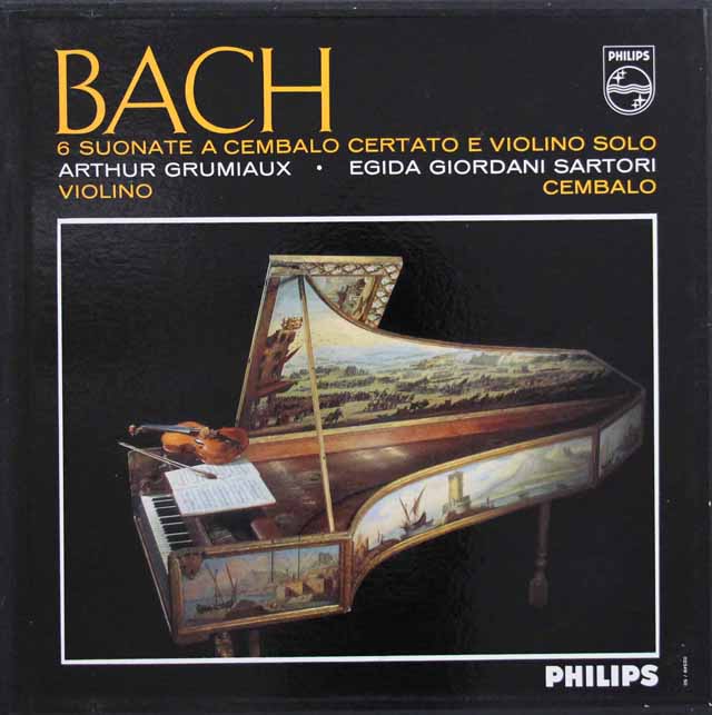 【モノラル】グリュミオーのバッハ/ヴァイオリンとチェンバロのためのソナタ集 　蘭PHILIPS　3008　LP レコード