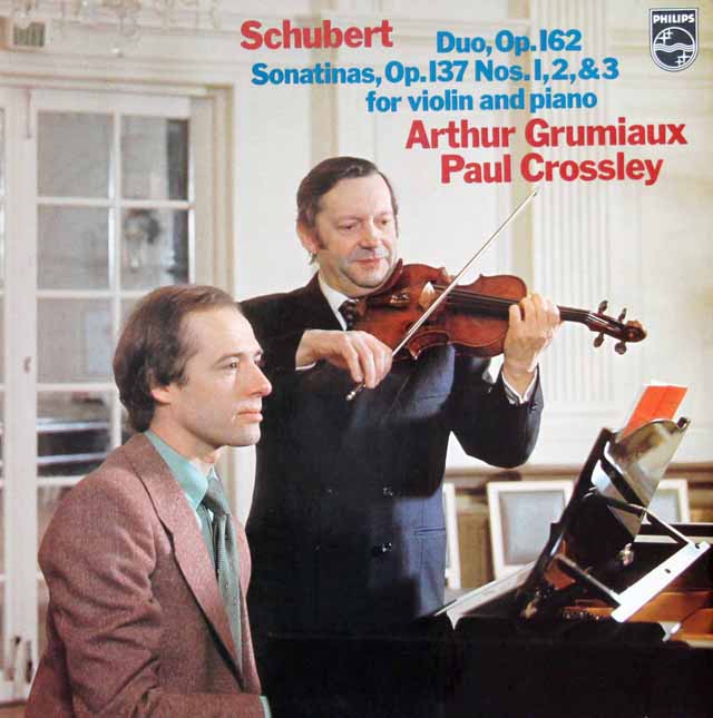 グリュミオー、クロスリーのシューベルト/ヴァイオリンソナタ集　蘭PHILIPS　3703　LP レコード