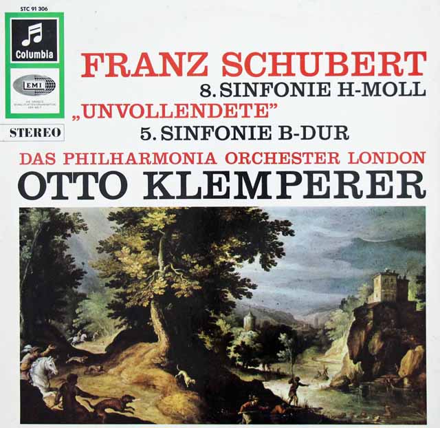 クレンペラーのシューベルト/交響曲第5、8番「未完成」 　独Columbia　3703　LP レコード