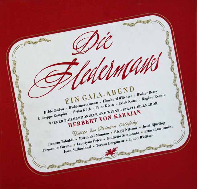 カラヤンのJ.シュトラウス2世/「こうもり」全曲 　独DECCA　3392　LP レコード