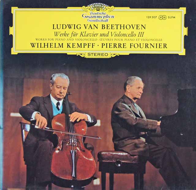 フルニエ&ケンプのベートーヴェン/チェロソナタ第5番ほか　独DGG　3013　LP レコード