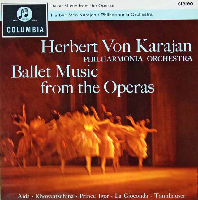 カラヤン/オペラ・バレエ曲集　英Columbia　3014　LP レコード