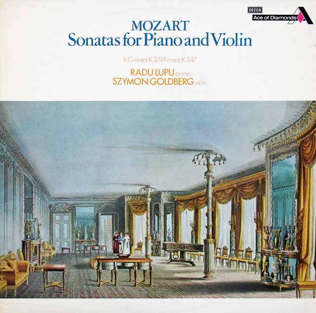 ルプー&ゴールドベルクのモーツァルト/ヴァイオリンソナタ第35&43番　英DECCA　3014　LP レコード