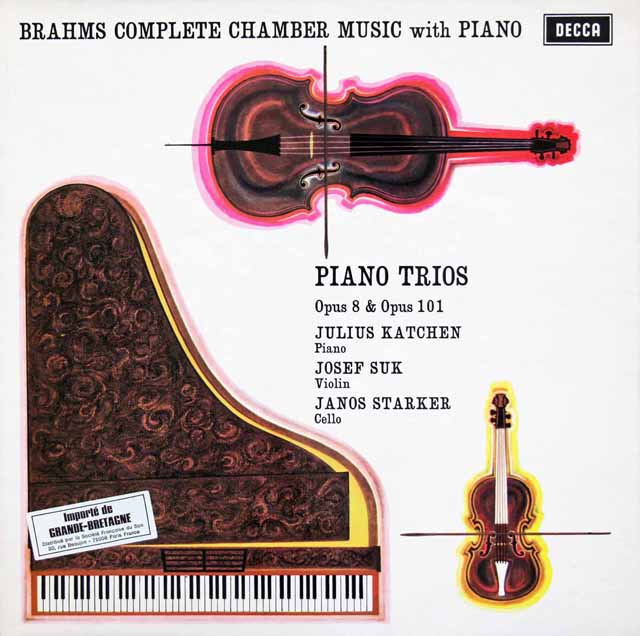 カッチェン、スーク&シュタルケルのブラームス/ピアノ三重奏曲第1&2番　英DECCA　3014　LP レコード