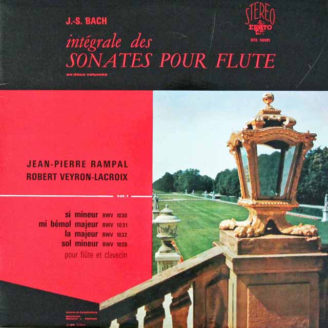 【オリジナル盤】　ランパル&ラクロワのバッハ/フルートソナタ集　仏ERATO　3014　LP レコード
