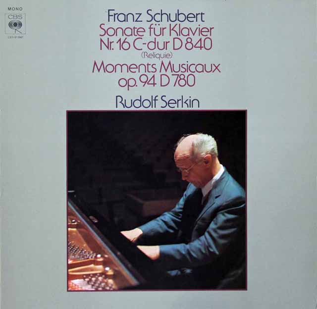 ゼルキンのシューベルト/ピアノソナタ第15番、楽興の時　独CBS　3496　LP レコード