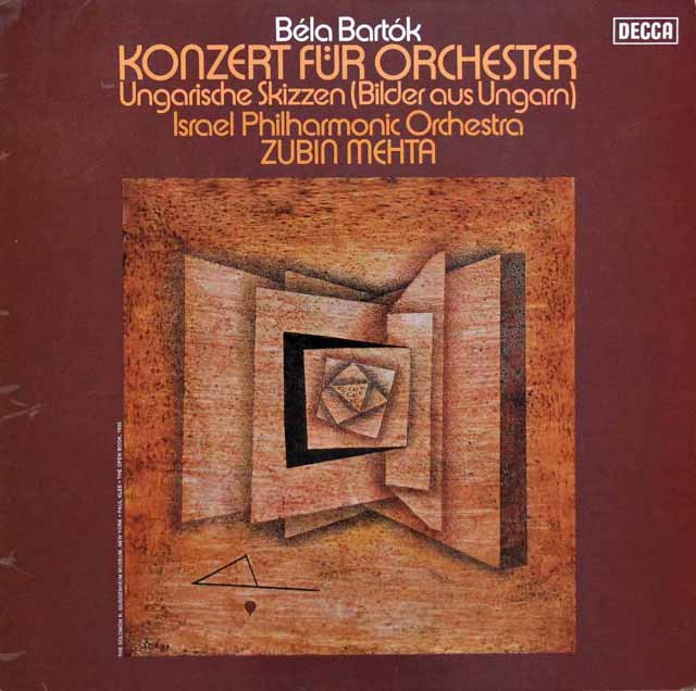 メータのバルトーク/管弦楽のための協奏曲ほか　独DECCA　3427　LP レコード