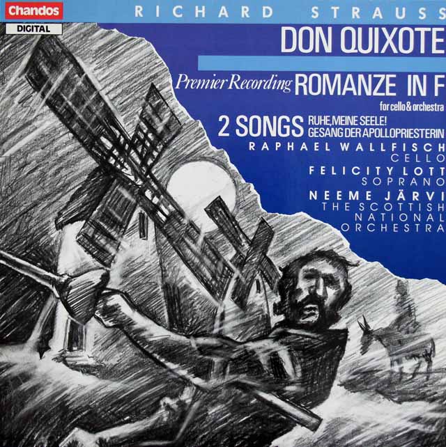 ヤルヴィのR.シュトラウス/交響詩「ドン・キホーテ」ほか　英Chandos　3715　LP レコード