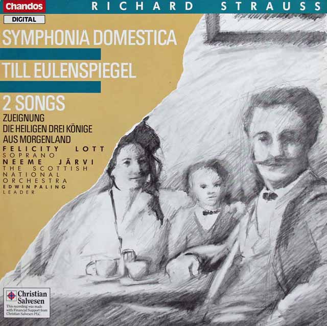ヤルヴィのR.シュトラウス/「家庭交響曲」ほか　英Chandos　3715　LP レコード