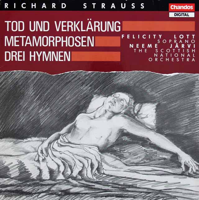 ヤルヴィのR.シュトラウス/交響詩「死と変容」、「メタモルフォーゼン」ほか　英Chandos　3715　LP レコード