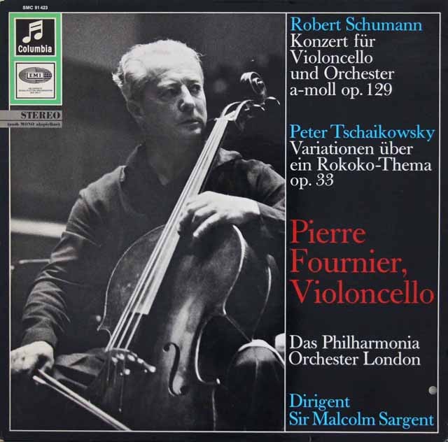 フルニエ&サージェントのシューマン/チェロ協奏曲ほか　独Columbia　3391　LP レコード
