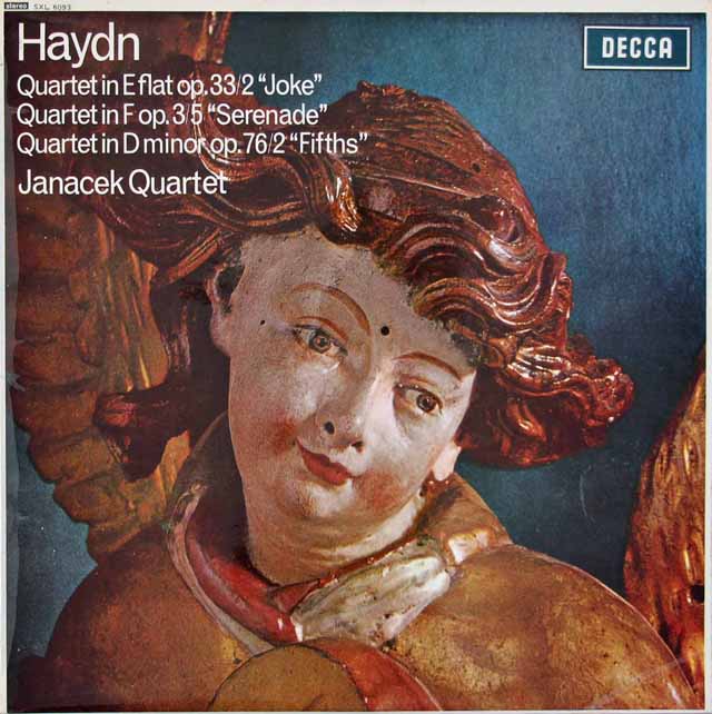ヤナーチェク四重奏団のハイドン/弦楽四重奏曲第38番「冗談」ほか　英DECCA　3018　LP レコード