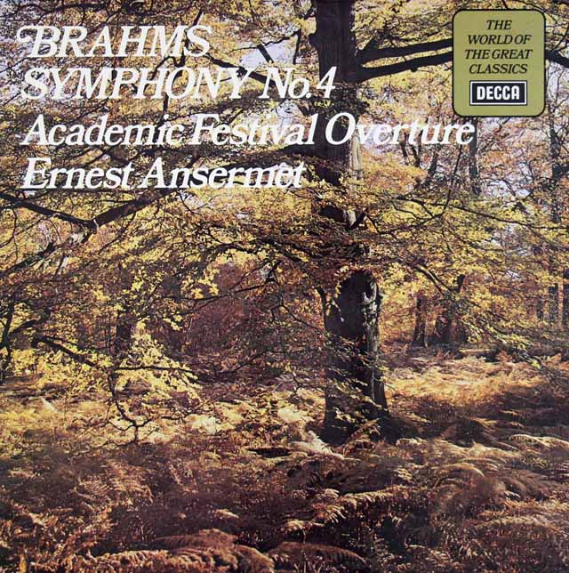 アンセルメのブラームス/交響曲第4番ほか  　英DECCA　3020　LP レコード