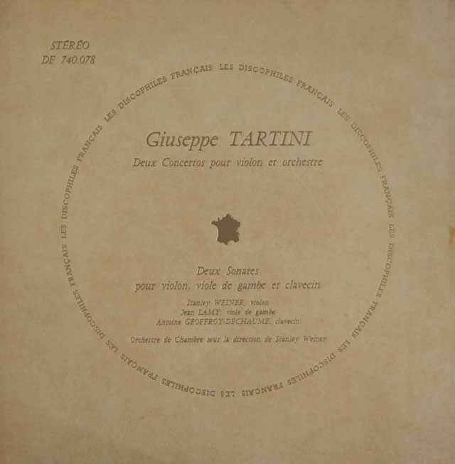 ワイナーらのタルティーニ/ヴァイオリン協奏曲集　仏DF　3716　LP レコード