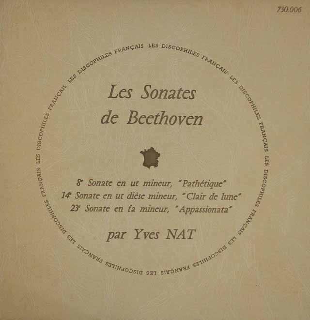 ナットのベートーヴェン/ピアノソナタ「悲愴」、「月光」、「熱情」　仏DF　3390　LP レコード