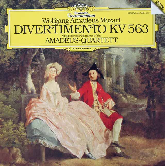 アマデウス四重奏団のモーツァルト/弦楽三重奏のためのディヴェルティメント　独DGG　3390　LP レコード