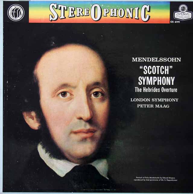 マークのメンデルスゾーン/交響曲第3番「スコットランド」ほか   　英DECCA　3021　LP レコード