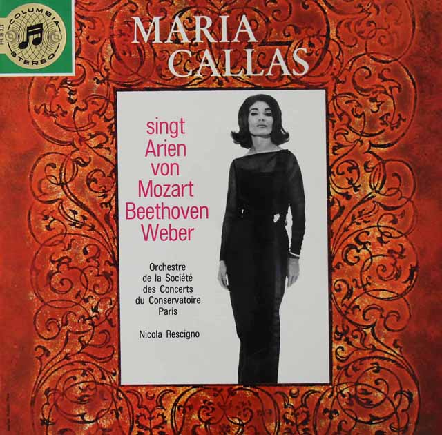 【独最初期盤】　カラスのモーツァルト、ベートーヴェン、ウェーバー/アリア集　独Columbia　3021　LP レコード