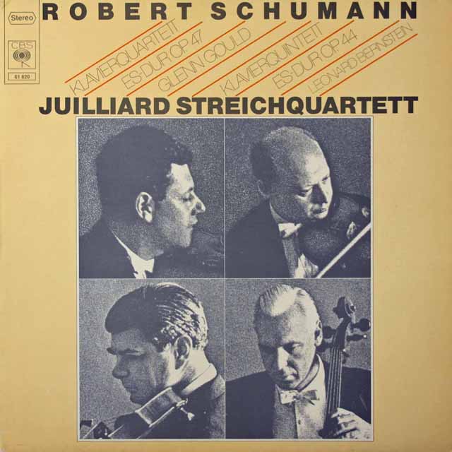 グールド、バーンスタイン、ジュリアード四重奏団のシューマン/ピアノ四重奏、五重奏曲　独CBS　3021　LP レコード