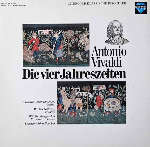 ラウテンバッハー&フェルバーのヴィヴァルディ/「四季」  　独SAPHIR　3021　LP レコード