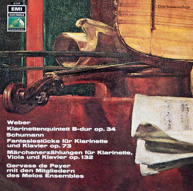 ドゥ・ペイエ、メロス・アンサンブルのウェーバー/クラリネット五重奏曲ほか　独EMI　3389　LP レコード
