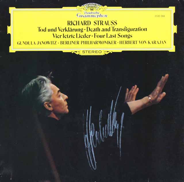 【サイン入り】カラヤンのR.シュトラウス/「死と変容」ほか　独DGG　3024　LP レコード