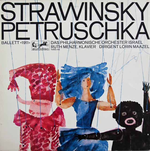 【直筆サイン入り】　マゼールのストラヴィンスキー/バレエ音楽「ペトルーシュカ」（1911年版）　独eurodisc　3389　LP レコード