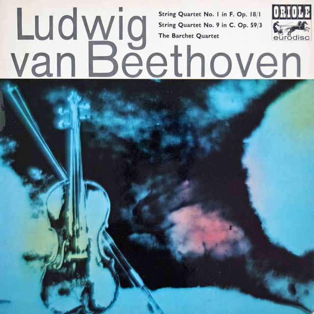 バルヒェット四重奏団のベートーヴェン/弦楽四重奏曲第1番&第9番「ラズモフスキー第3番」　　英eurodisc　3024　LP レコード