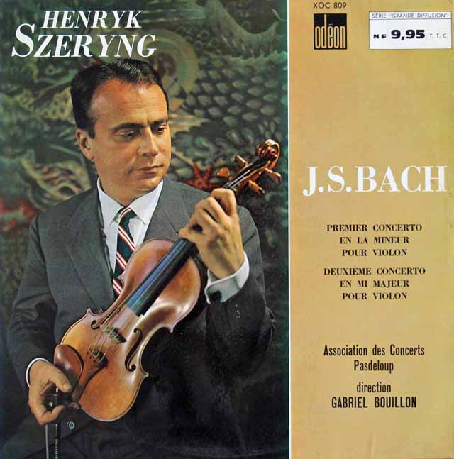 シェリングのバッハ/ヴァイオリン協奏曲第1&2番　　仏ODEON　3024　LP レコード