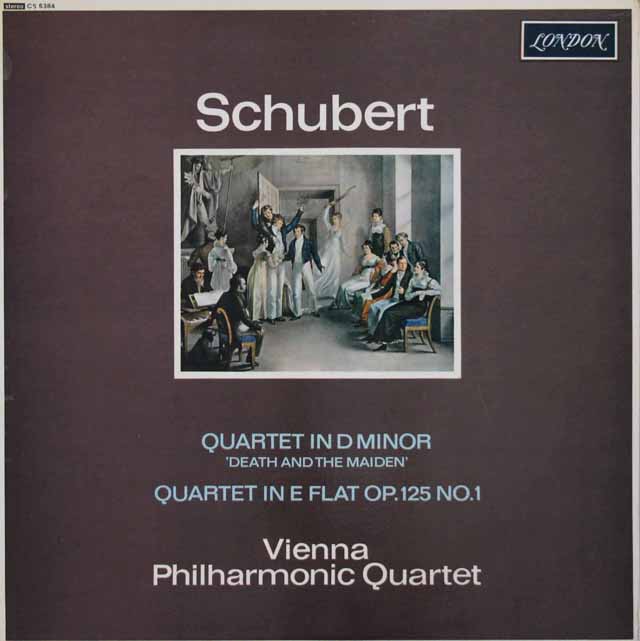 ウィーン・フィル四重奏団のシューベルト/弦楽四重奏曲「死と乙女」ほか 　英LONDON　3026　LP レコード