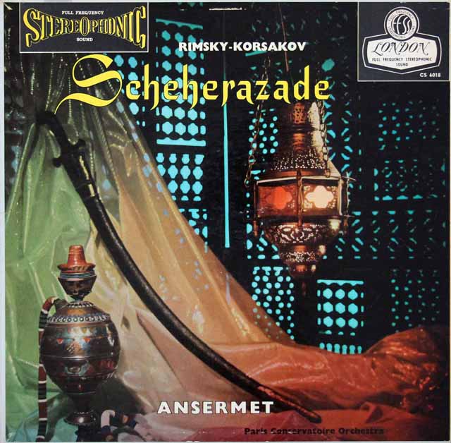 【ブルー・バック・ジャケット】アンセルメのリムスキー=コルサコフ/交響組曲「シェヘラザード」　英LONDON　3026　LP レコード