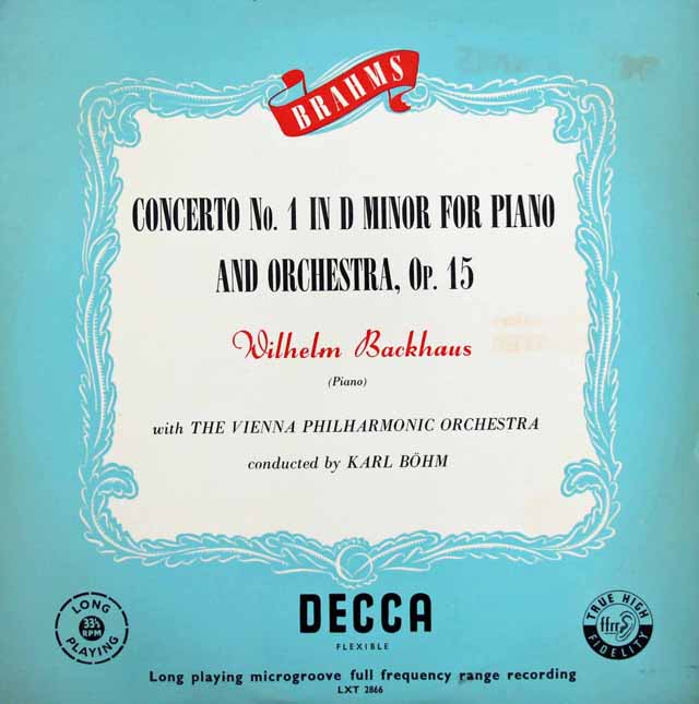 バックハウス&ベームのブラームス/ピアノ協奏曲第1番　  英DECCA　3027　LP レコード