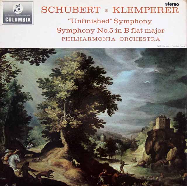 クレンペラーのシューベルト/交響曲第5、8番「未完成」　英Columbia　3719　LP レコード