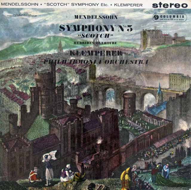 クレンペラーのメンデルスゾーン/交響曲第3番「スコットランド」 　  英Columbia　3027　LP レコード