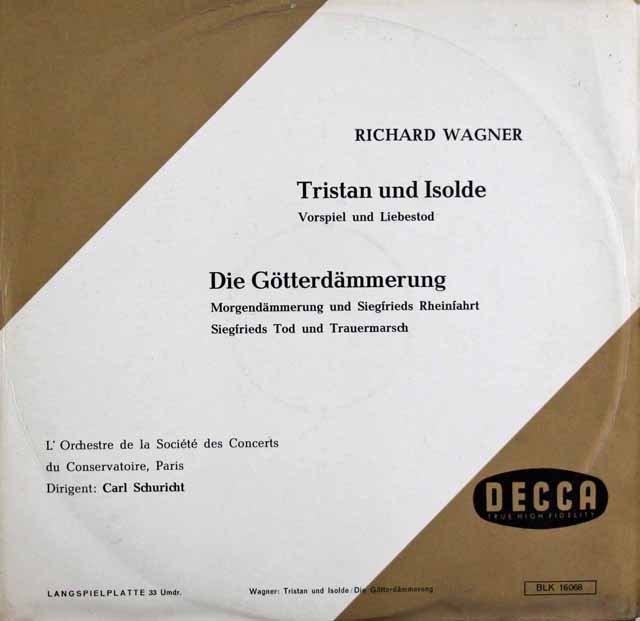 シューリヒトのワーグナー/管弦楽作品集　　独DECCA　3027　LP レコード