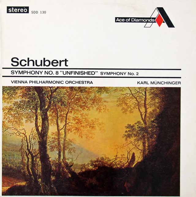 ミュンヒンガーのシューベルト/交響曲第8番「未完成」、第2番　英DECCA　3028　LP レコード