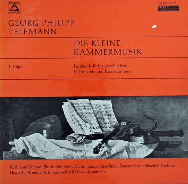 ラウテンバッハーらのテレマン/パルティータ集　 独musicaphon　3032　LP レコード