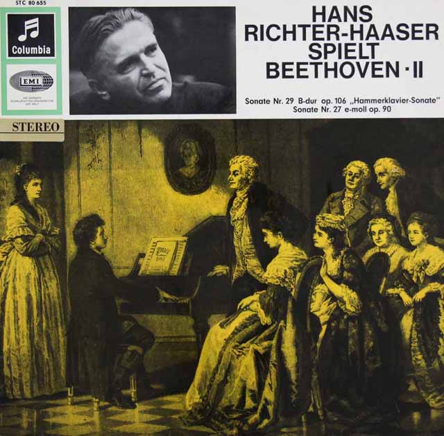 リヒター＝ハーザーのベートーヴェン/ピアノソナタ第29番「ハンマークラヴィーア」、第27番　独Columbia　3499　LP レコード