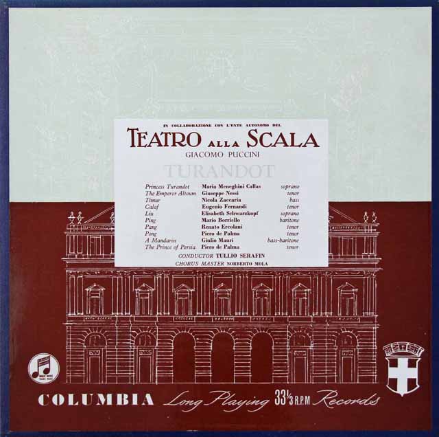 【オリジナル盤】　カラスのプッチーニ/「トゥーランドット」全曲　英Columbia　3038　LP レコード