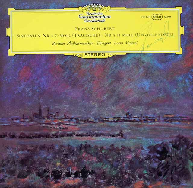 【直筆サイン入り】　マゼールのシューベルト/交響曲第4番「悲劇的」、第8番「未完成」　独DGG　3414　LP レコード