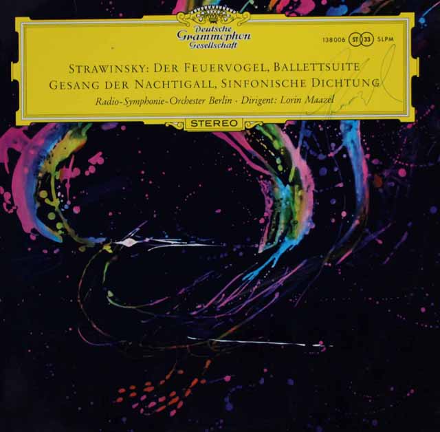 【直筆サイン入り】　マゼールのストラヴィンスキー/組曲「火の鳥」ほか　独DGG　3415　LP レコード