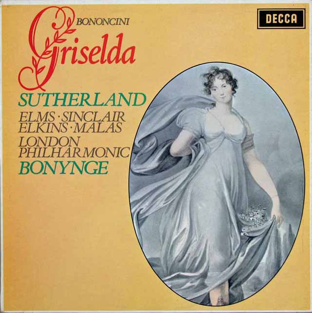 サザーランド、ボニングのボノンチーニ/歌劇「グリゼルダ」（ハイライト）　英DECCA　3897　LP レコード