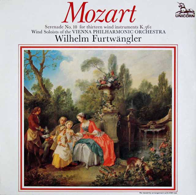 フルトヴェングラーのモーツァルト/セレナーデ第10番　英Unicorn　3415　LP レコード