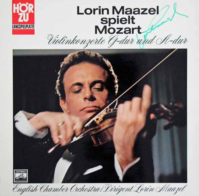 【直筆サイン入り】　マゼールのモーツァルト/ヴァイオリン協奏曲第3＆5番  　独EMI  3038
