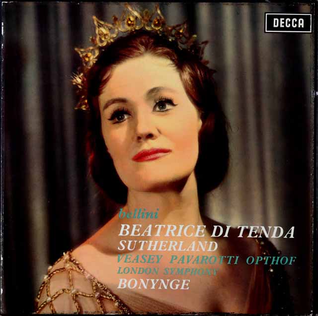 サザーランド、ボニングのベルリーニ/「テンダのベアトリーチェ」　英DECCA　3896　LP レコード