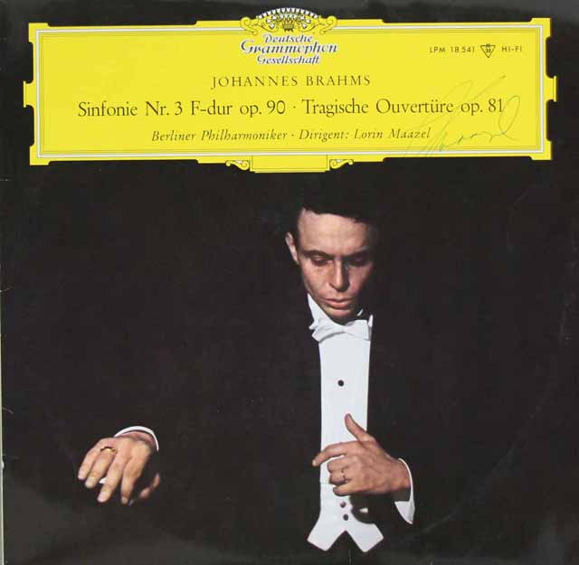 【直筆サイン入り】　マゼールのブラームス/交響曲第3番ほか　独DGG　3041　LP レコード